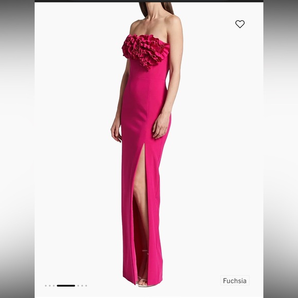 ML Monique Lhuillier Pink Gemma Appliqué Strapless Gown. Size 14. Retail $595 - Picture 4 of 12